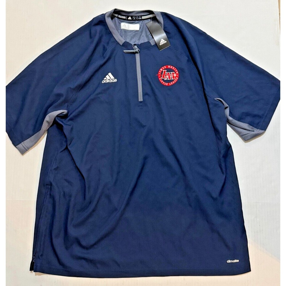 Adidas Lower Merion Little‎ League Shirt 1/4 Zip Short Sleeve Blue Size X-Large